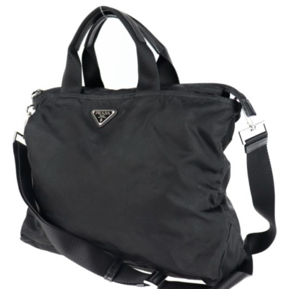 PRADA Black nylon Tessuto crossbody messenger bag - Fits laptop Retailed $1695